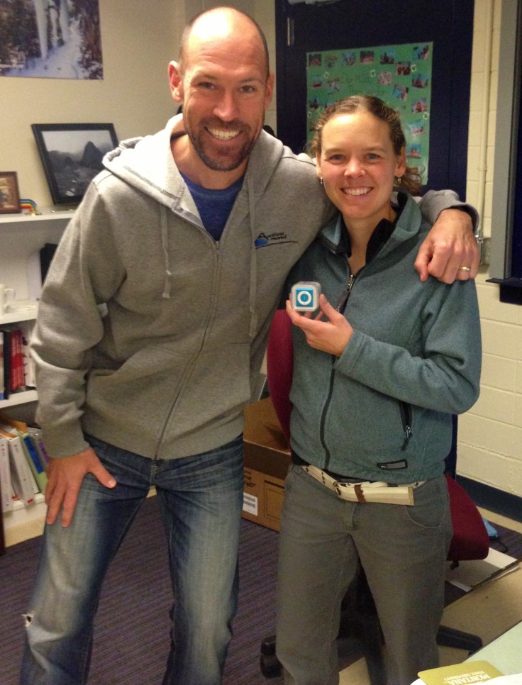 Abbey with her shiny blue IPod from Montana Moves!